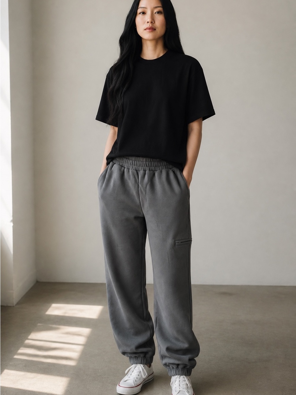 COMFRT Cargo Sweatpants Steel Gray Medium Unisex Oversized Heavyweight